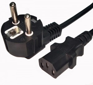 Good Quality China White Color Black EU Schuko VDE 3pin Male Electric Plug European Washing Machine Power Cord C19 C13