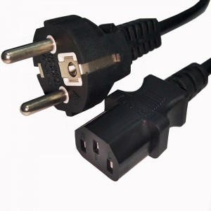 China wholesale China Euro Schuko Plug 3 Round Pin to IEC320 C13 AC Power Cord 1.8m