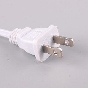 Supply ODM China 2pin Flat Plug to 2 core Round Jack Power Cord, 1-15p American Type