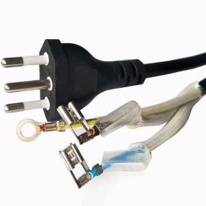 Brazil power cord with terminals and fastons