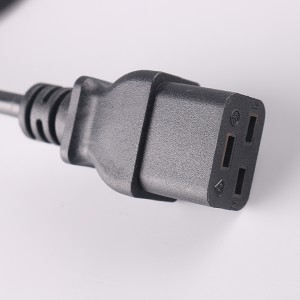 China OEM China Top Quality Factory EU AC 3pin Plug C19 PC Computer Cable Laptop 3 Pin Power Cord